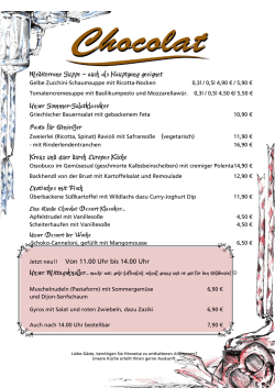 Jetzt neu!! Von 11.00 Uhr bis 14.00 Uhr