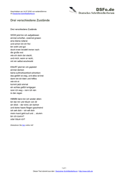 Drei verschiedene Zust&auml;nde - Deutsches Schriftstellerforum