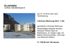 2-Zimmerwohnung Sändlistrasse 6, Linthal