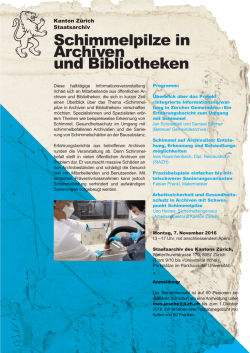 Informationsveranstaltung Schimmelpilze in Archiven