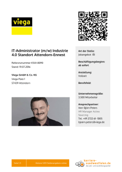 IT-Administrator (m/w) Industrie 4.0 Standort Attendorn