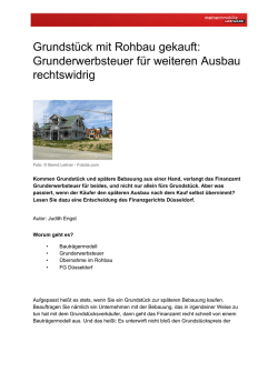 Grunderwerbsteuer f&uuml;r weiteren Ausbau rechtswidrig