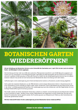 botanischen garten Wiedereröffnen!