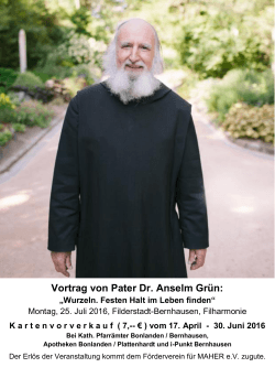 Plakat Pater Dr. Anselm Grün