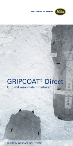 GRIPCOAT&reg; Direct - Miba Gripcoat Beschichtungen