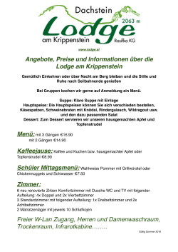 Angebote Gruppen 2016 - Lodge am Krippenstein