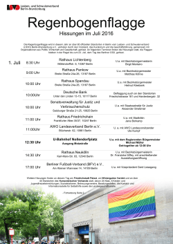 LSVD Regenbogenflaggenhissungen 2016 – Stand 14. Juli