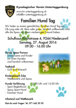 Familien Hund Tag - Kynologischer Verein Untertoggenburg