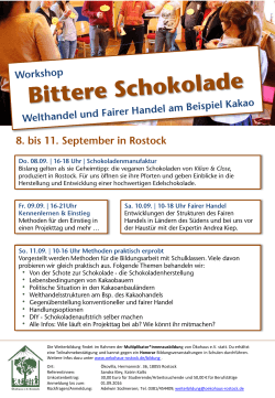 Bittere Schokolade Workshop für Multiplikator*innen Ökohaus e.V.
