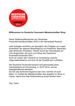 Online-Shop für die Deutschen Feuerwehrmeisterschaften 2016