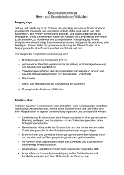 Kooperationsvertrag Hort - und Grundschule am Wäldchen