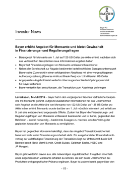 Investor News - Bayer Investor Relations