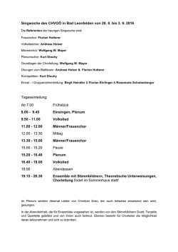 Infos zur Chorwoche
