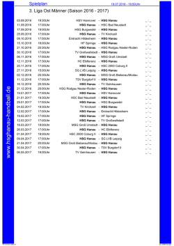 Teamspielplan 2016/2017