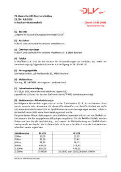 DM U23 - Fußball und Leichtathletik Verband Westfalen eV