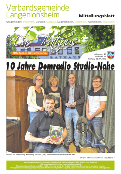 Mitteilungsblatt der VG - Verbandsgemeinde Langenlonsheim