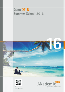 Gönn Summer School 2016 - Deutschen Institut für Interne Revision