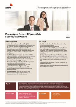 IT-gestützte Geschäftsprozesse, PricewaterhouseCoopers AG (PwC)