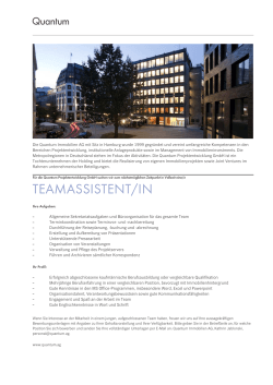 teamassistent/in - Quantum Immobilien AG