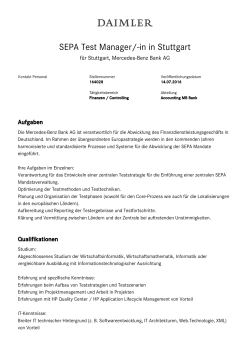 SEPA Test Manager/-in in Stuttgart