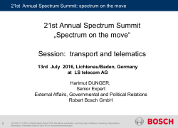 21st Annual Spectrum Summit „Spectrum on the move“ Session