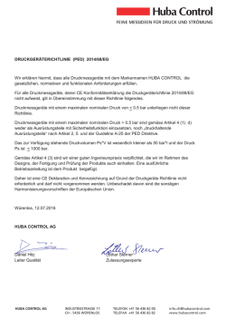DRUCKGER&Auml;TERICHTLINIE (PED) 2014/68/EG Wir