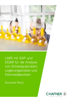 LIMS mit SAP und EiQMI f&uuml;r die Analyse von Scheidgut proben