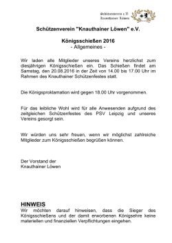 HINWEIS - SV Knauthainer Loewen e.V.