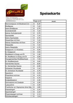 Jausen-Bestellliste Busse - Heuriger und Brennerei Kurz