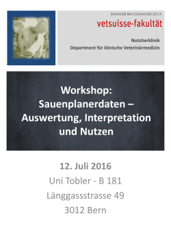 Workshop: Sauenplanerdaten – Auswertung, Interpretation und