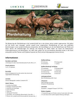 Pferdehaltung - Landwirtschaftliches Zentrum Liebegg