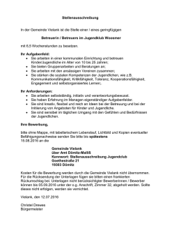 Stellenausschreibung - Amt Dömitz