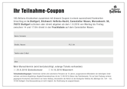 Ihr Teilnahme-Coupon - Stuttgarter Hofbr&auml;u