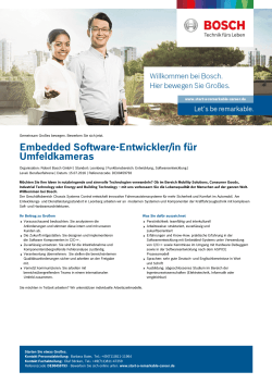 Embedded Software-Entwickler/in für Umfeldkameras