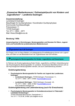 Online(spiel)sucht / exzessiver Medienkonsum von Kindern und