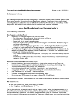 eines Sachbearbeiters/einer Sachbearbeiterin
