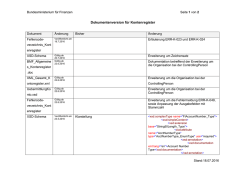 Dokumentenversion f&uuml;r Kontenregister