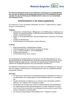 Sachbearbeiter/in in der Zulassungsbehörde - Rheinisch