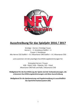 Ausschreibung NFV Kreis Cuxhaven