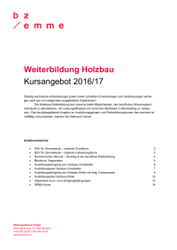 Kursprogramm Weiterbildung Holzbau 2016/17 als PDF