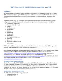 HILFE-‐Dokument f&uuml;r WAVE Mobile Communicator (Android