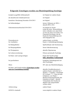 Notwendige Dokumente für die Bonitätsprüfung