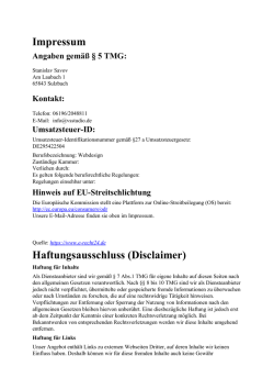 Impressum Haftungsausschluss (Disclaimer)
