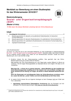 Merkblatt zur Bewerbung - Universität Hildesheim
