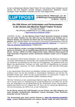 Die USA f&uuml;hren mit Verb&uuml;ndeten und Partnerstaaten in