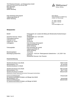 Gutachten T&Uuml;V Rheinland - Zoll