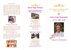 Kriya Yoga Programm 8.-10. Juli 2016 - kriyayoga