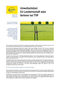 (Umweltschützer: EU-Landwirtschaft wäre Verlierer bei TTIP Œ