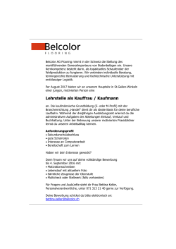 Belcolor AG Flooring nimmt in der Schweiz die Stellung