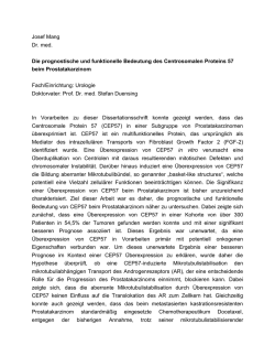 Josef Mang Dr. med. Die prognostische und funktionelle Bedeutung